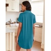 image:imageEkouaer Womens Nightgown Button Down Night Gowns Short Sleeve Sleepshirt V Neck Nightshirt Soft Sleepwear SXXLBlue Green