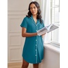 image:imageEkouaer Womens Nightgown Button Down Night Gowns Short Sleeve Sleepshirt V Neck Nightshirt Soft Sleepwear SXXLBlue Green