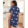 image:imageEkouaer Womens Nightgown Button Down Night Gowns Short Sleeve Sleepshirt V Neck Nightshirt Soft Sleepwear SXXLDark Blue Flower