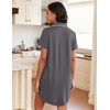 image:imageEkouaer Womens Nightgown Button Down Night Gowns Short Sleeve Sleepshirt V Neck Nightshirt Soft Sleepwear SXXLDark Grey