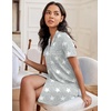 image:imageEkouaer Womens Nightgown Button Down Night Gowns Short Sleeve Sleepshirt V Neck Nightshirt Soft Sleepwear SXXLGrey Star