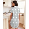 image:imageEkouaer Womens Nightgown Button Down Night Gowns Short Sleeve Sleepshirt V Neck Nightshirt Soft Sleepwear SXXLGrey Star