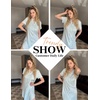 image:imageEkouaer Womens Nightgown Button Down Night Gowns Short Sleeve Sleepshirt V Neck Nightshirt Soft Sleepwear SXXLLight Blue