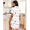 image:imageEkouaer Womens Nightgown Button Down Night Gowns Short Sleeve Sleepshirt V Neck Nightshirt Soft Sleepwear SXXLWhite Ash Flower