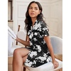 image:imageEkouaer Womens Nightgown Button Down Night Gowns Short Sleeve Sleepshirt V Neck Nightshirt Soft Sleepwear SXXLWhite Flower