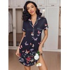 image:imageEkouaer Womens Nightgown Button Down Nightshirt V Neck Sleepshirt Short Sleeve Sleepwear Soft Pajama DressBlack Butterfly