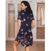 image:imageEkouaer Womens Nightgown Button Down Nightshirt V Neck Sleepshirt Short Sleeve Sleepwear Soft Pajama DressBlack Butterfly