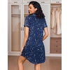 image:imageEkouaer Womens Nightgown Button Down Nightshirt V Neck Sleepshirt Short Sleeve Sleepwear Soft Pajama DressBlack Starry Sky