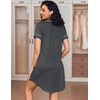 image:imageEkouaer Womens Nightgown Button Down Nightshirt V Neck Sleepshirt Short Sleeve Sleepwear Soft Pajama DressDark Grey