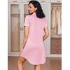 image:imageEkouaer Womens Nightgown Button Down Nightshirt V Neck Sleepshirt Short Sleeve Sleepwear Soft Pajama DressDeep Pink