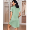 image:imageEkouaer Womens Nightgown Button Down Nightshirt V Neck Sleepshirt Short Sleeve Sleepwear Soft Pajama DressLight Green