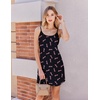 image:imageEkouaer Womens Nightgown Pj Dress for Women Adjustable Spaghetti Chemise Sleeveless V Neck SleepwearBlack Lovely Print