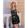 image:imageEkouaer Womens Nightgown Pj Dress for Women Adjustable Spaghetti Chemise Sleeveless V Neck SleepwearBlack Sun Print