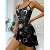 image:imageEkouaer Womens Nightgown Pj Dress for Women Adjustable Spaghetti Chemise Sleeveless V Neck SleepwearBlack Sun Print
