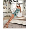 image:imageEkouaer Womens Nightgown Pj Dress for Women Adjustable Spaghetti Chemise Sleeveless V Neck SleepwearBlue Leaf