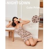 image:imageEkouaer Womens Nightgown Pj Dress for Women Adjustable Spaghetti Chemise Sleeveless V Neck SleepwearChampagne Leopard Print