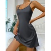 image:imageEkouaer Womens Nightgown Pj Dress for Women Adjustable Spaghetti Chemise Sleeveless V Neck SleepwearDark Grey