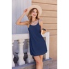 image:imageEkouaer Womens Nightgown Pj Dress for Women Adjustable Spaghetti Chemise Sleeveless V Neck SleepwearNavy Blue
