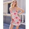image:imageEkouaer Womens Nightgown Pj Dress for Women Adjustable Spaghetti Chemise Sleeveless V Neck SleepwearPink Donut Print