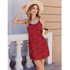 image:imageEkouaer Womens Nightgown Pj Dress for Women Adjustable Spaghetti Chemise Sleeveless V Neck SleepwearRed Love Print