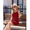 image:imageEkouaer Womens Nightgown Pj Dress for Women Adjustable Spaghetti Chemise Sleeveless V Neck SleepwearWine Red