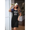 image:imageEkouaer Womens Nightgown Short Sleeve Night Dress Printed Sleepwear Soft Sleep Shirt S3XLBlackkiss