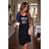 image:imageEkouaer Womens Nightgown Short Sleeve Night Dress Printed Sleepwear Soft Sleep Shirt S3XLBlackkiss