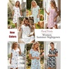 image:imageEkouaer Womens Nightgown Short Sleeve Sleepwear Comfy Sleepshirts Pleated Scoopneck Nightshirt SXXXLCharmingrose