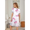 image:imageEkouaer Womens Nightgown Short Sleeve Sleepwear Comfy Sleepshirts Pleated Scoopneck Nightshirt SXXXLCharmingrose