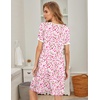 image:imageEkouaer Womens Nightgown Short Sleeve Sleepwear Comfy Sleepshirts Pleated Scoopneck Nightshirt SXXXLFlowers Pink