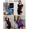 image:imageEkouaer Womens Nightgown Short Sleeve Sleepwear Comfy Sleepshirts Pleated Scoopneck Nightshirt SXXXLGrey