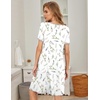 image:imageEkouaer Womens Nightgown Short Sleeve Sleepwear Comfy Sleepshirts Pleated Scoopneck Nightshirt SXXXLLavender