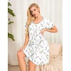image:imageEkouaer Womens Nightgown Short Sleeve Sleepwear Comfy Sleepshirts Pleated Scoopneck Nightshirt SXXXLLavender