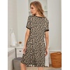 image:imageEkouaer Womens Nightgown Short Sleeve Sleepwear Comfy Sleepshirts Pleated Scoopneck Nightshirt SXXXLLeopard