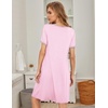 image:imageEkouaer Womens Nightgown Short Sleeve Sleepwear Comfy Sleepshirts Pleated Scoopneck Nightshirt SXXXLMistyrose