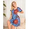 image:imageEkouaer Womens Nightgown Short Sleeve Sleepwear Comfy Sleepshirts Pleated Scoopneck Nightshirt SXXXLMix Blue