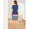 image:imageEkouaer Womens Nightgown Short Sleeve Sleepwear Comfy Sleepshirts Pleated Scoopneck Nightshirt SXXXLNavy Blue Print