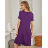 image:imageEkouaer Womens Nightgown Short Sleeve Sleepwear Comfy Sleepshirts Pleated Scoopneck Nightshirt SXXXLPurple