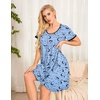 image:imageEkouaer Womens Nightgown Short Sleeve Sleepwear Comfy Sleepshirts Pleated Scoopneck Nightshirt SXXXLStar Moon