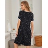 image:imageEkouaer Womens Nightgown Short Sleeve Sleepwear Comfy Sleepshirts Pleated Scoopneck Nightshirt SXXXLStarry Sky Black
