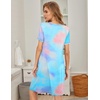 image:imageEkouaer Womens Nightgown Short Sleeve Sleepwear Comfy Sleepshirts Pleated Scoopneck Nightshirt SXXXLTiedye