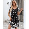 image:imageEkouaer Womens Nightgown Soft Sleepwear Pleated Sleepshirt Sleep Dress Short Sleeve Nightdress S3XLBlack White Butterfly