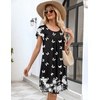 image:imageEkouaer Womens Nightgown Soft Sleepwear Pleated Sleepshirt Sleep Dress Short Sleeve Nightdress S3XLBlack White Butterfly