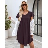 image:imageEkouaer Womens Nightgown Soft Sleepwear Pleated Sleepshirt Sleep Dress Short Sleeve Nightdress S3XLCherry Red