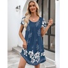 image:imageEkouaer Womens Nightgown Soft Sleepwear Pleated Sleepshirt Sleep Dress Short Sleeve Nightdress S3XLFloral Blue