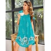 image:imageEkouaer Womens Nightgown Soft Sleepwear Pleated Sleepshirt Sleep Dress Short Sleeve Nightdress S3XLFloral Light Blue