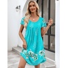 image:imageEkouaer Womens Nightgown Soft Sleepwear Pleated Sleepshirt Sleep Dress Short Sleeve Nightdress S3XLFloral Light Blue