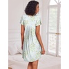 image:imageEkouaer Womens Nightgown Soft Sleepwear Pleated Sleepshirt Sleep Dress Short Sleeve Nightdress S3XLFloral Light Green