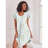 image:imageEkouaer Womens Nightgown Soft Sleepwear Pleated Sleepshirt Sleep Dress Short Sleeve Nightdress S3XLFloral Light Green