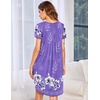 image:imageEkouaer Womens Nightgown Soft Sleepwear Pleated Sleepshirt Sleep Dress Short Sleeve Nightdress S3XLFloral Lilac